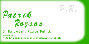 patrik rozsos business card